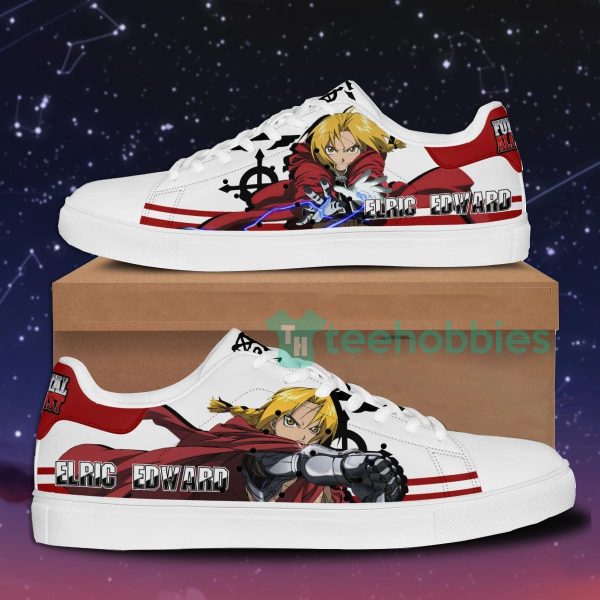 fullmetal alchemist edward elric custom anime skate shoes for men and women 1 1iSid 600x600px Fullmetal Alchemist Edward Elric Custom Anime Skate Shoes For Men And Women
