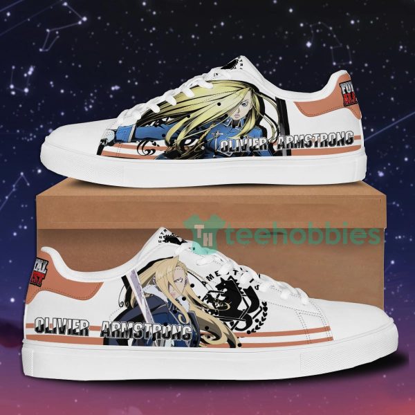 fullmetal alchemist olivier mira armstrong custom anime skate shoes for men and women 1 Yh10F 600x600px Fullmetal Alchemist Olivier Mira Armstrong Custom Anime Skate Shoes For Men And Women