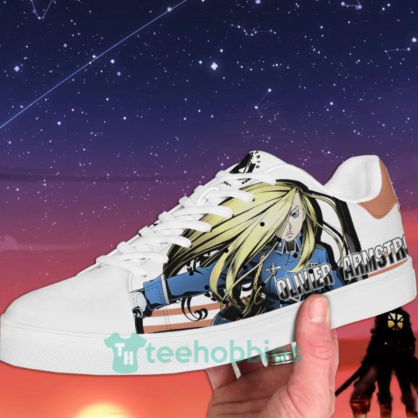 fullmetal alchemist olivier mira armstrong custom anime skate shoes for men and women 2 hHLlf 600x600px Fullmetal Alchemist Olivier Mira Armstrong Custom Anime Skate Shoes For Men And Women