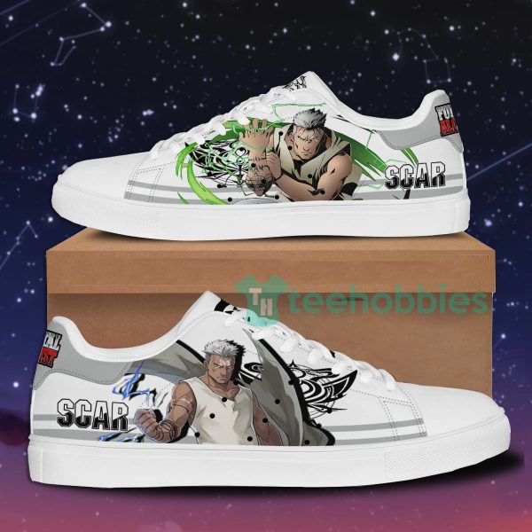 fullmetal alchemist scar custom anime skate shoes for men and women 1 372m5 600x600px Fullmetal Alchemist Scar Custom Anime Skate Shoes For Men And Women