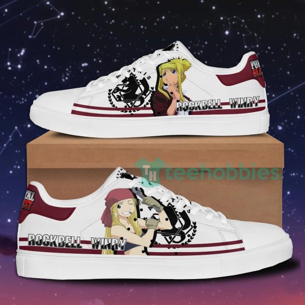 fullmetal alchemist winry rockbell custom anime skate shoes for men and women 1 DQIbz 600x600px Fullmetal Alchemist Winry Rockbell Custom Anime Skate Shoes For Men And Women