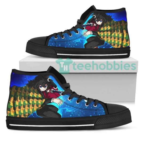 giyu custom demon slayer anime anime sneakers high top shoes 2 1mcDi 600x600px Giyu Custom Demon Slayer Anime Anime Sneakers High Top Shoes