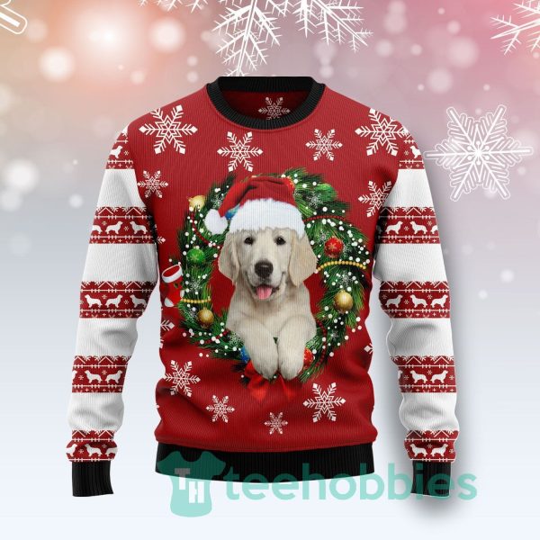 golden retriever wearing santas hat christmas all over printed 3d sweater 1 NJu8Z 600x600px Golden Retriever Wearing Santas Hat Christmas All Over Printed 3D Sweater