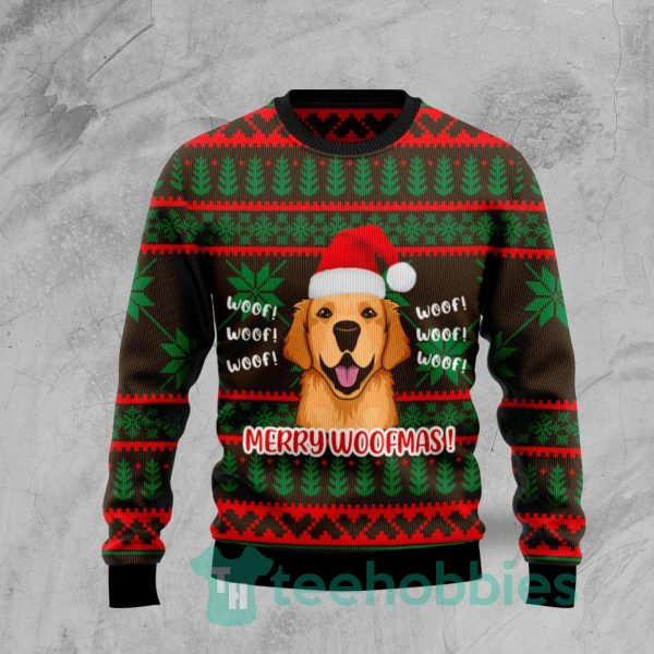 golden retriever woofmas christmas all over printed 3d sweater 1 mWvfp 600x600px Golden Retriever Woofmas Christmas All Over Printed 3D Sweater