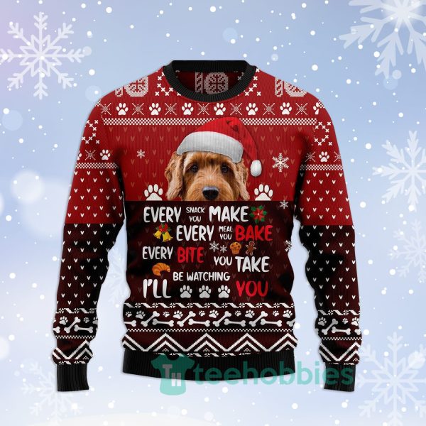 goldendoodle will be watching you christmas all over printed 3d sweater 1 RNY1o 600x600px Goldendoodle Will Be Watching You Christmas All Over Printed 3D Sweater