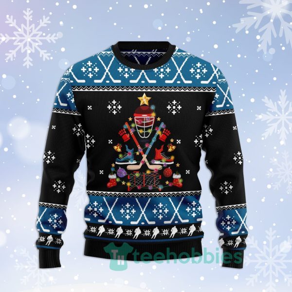 happy hockeyday christmas all over printed 3d sweater 1 5hLOp 600x600px Happy Hockeyday Christmas All Over Printed 3D Sweater
