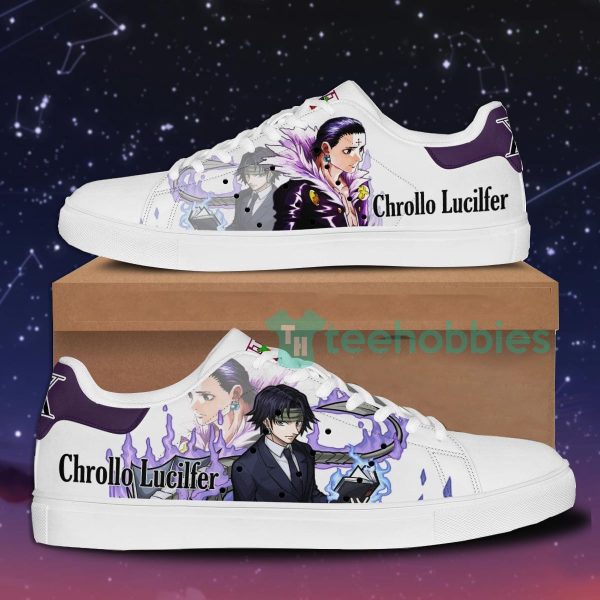 hunter 26 hunter chrollo lucilfer custom anime skate shoes for men and women 1 Un2Kq 600x600px Hunter & Hunter Chrollo Lucilfer Custom Anime Skate Shoes For Men And Women