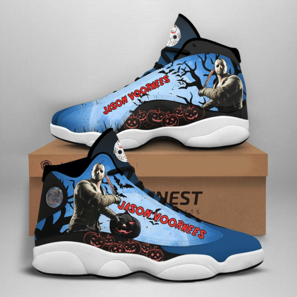 Jason Voorhees Best Gift For Halloween Air Jordan 13 Shoes - Women's Air Jordan 13 - Blue