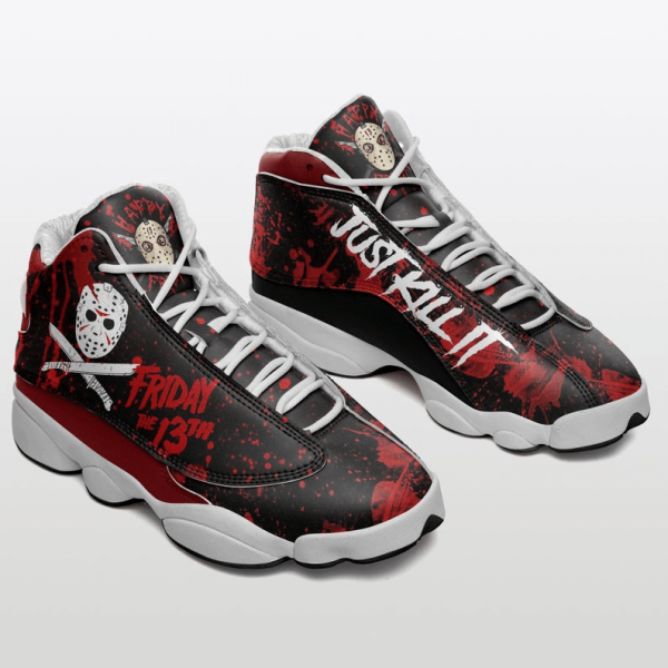 Just Kill It Friday the 13st Halloween Air Jordan 13Shoes - Women's Air Jordan 13 - Black