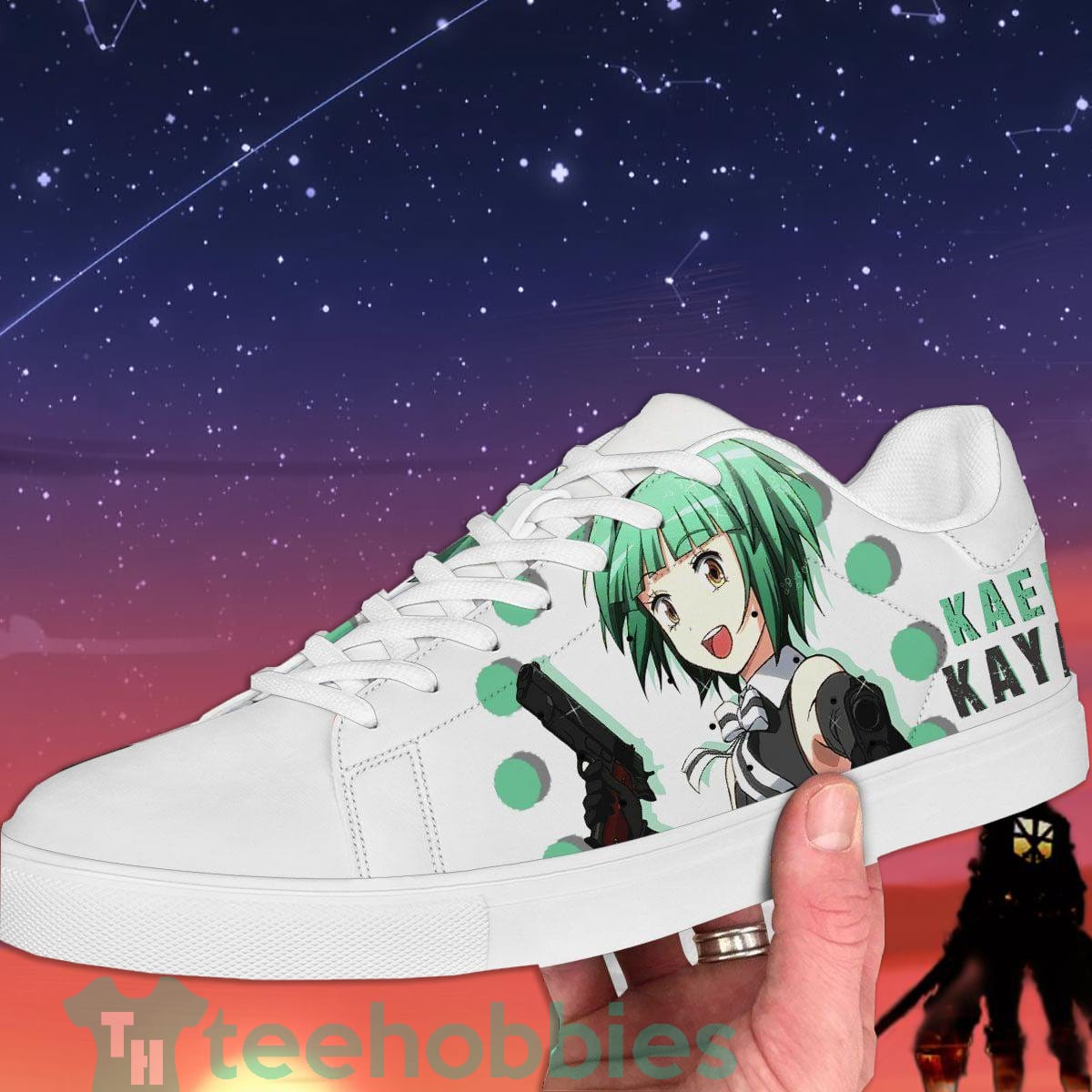 Kaede Kayano Assassination Classroom Custom Anime Skate Shoes For Anime Fans