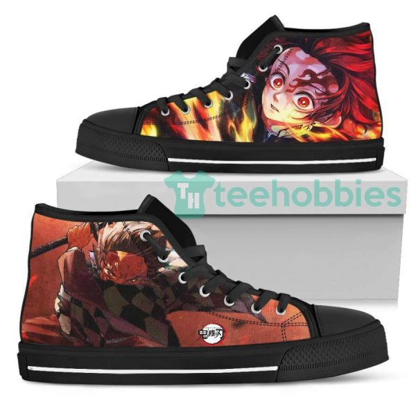kamado high top shoes custom demon slayer anime with fire 2 z2oEC 600x600px Kamado High Top Shoes Custom Demon Slayer Anime With Fire