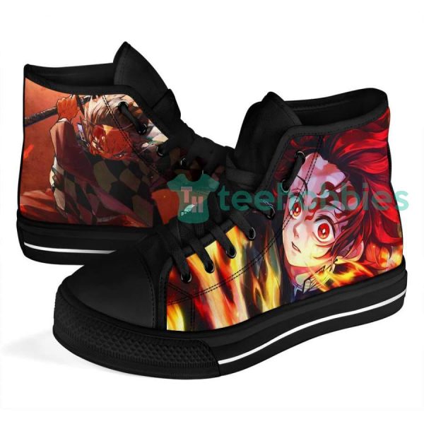 kamado high top shoes custom demon slayer anime with fire 4 xUDOn 600x600px Kamado High Top Shoes Custom Demon Slayer Anime With Fire