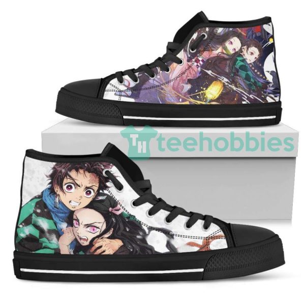 kamado vs nezuko high top shoes custom demon slayer anime 2 CArSk 600x600px Kamado vs Nezuko High Top Shoes Custom Demon Slayer Anime