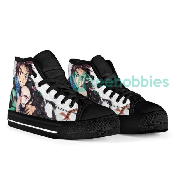 kamado vs nezuko high top shoes custom demon slayer anime 3 08Gh5 600x600px Kamado vs Nezuko High Top Shoes Custom Demon Slayer Anime