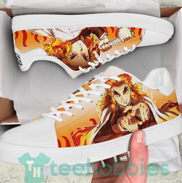 kyojuro rengoku custom demon slayer anime skate shoes for anime fans 2 SWAPe 600x603px Kyojuro Rengoku Custom Demon Slayer Anime Skate Shoes For Anime Fans