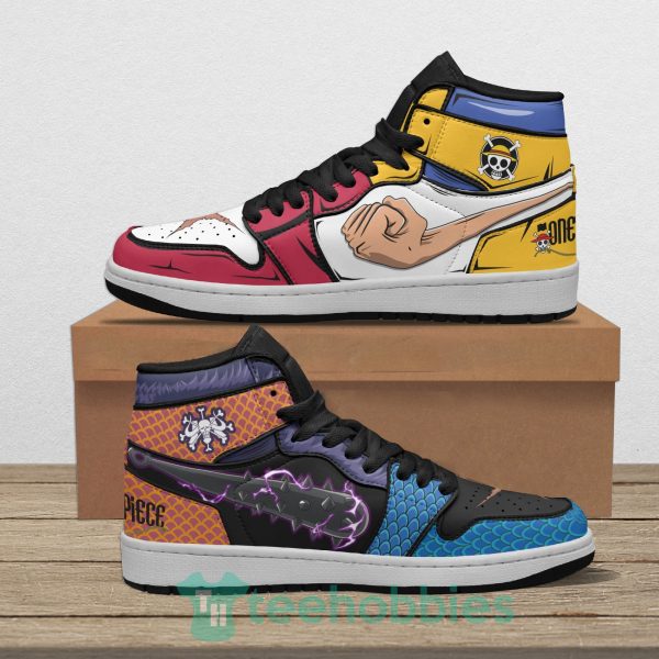 luffy and kaido anime custom one piece air jordan hoghtop shoes 1 4GJxU 600x600px Luffy And Kaido Anime Custom One Piece Air Jordan Hoghtop Shoes