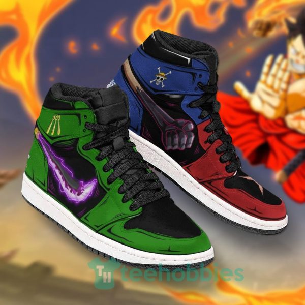 luffy and zoro anime custom one piece air jordan hoghtop shoes 1 oTf0D 600x600px Luffy And Zoro Anime Custom One Piece Air Jordan Hoghtop Shoes