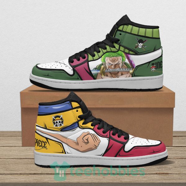luffy and zoro custom one piece air jordan hoghtop shoes anime 1 VjBDs 600x600px Luffy And Zoro Custom One Piece Air Jordan Hoghtop Shoes Anime