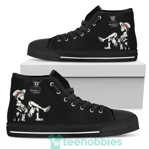 luffy custom one piece anime fans black high top shoes 1 y1MgH 600x600px Luffy Custom One Piece Anime Fans Black High Top Shoes
