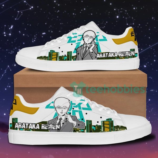mob psycho 100 reigen arataka custom anime skate shoes for men and women 1 67MLg 600x600px Mob Psycho 100 Reigen Arataka Custom Anime Skate Shoes For Men And Women