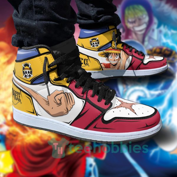 monkey d luffy anime lover custom one piece air jordan hoghtop shoes 4 swipN 600x600px Monkey D Luffy Anime Lover Custom One Piece Air Jordan Hoghtop Shoes