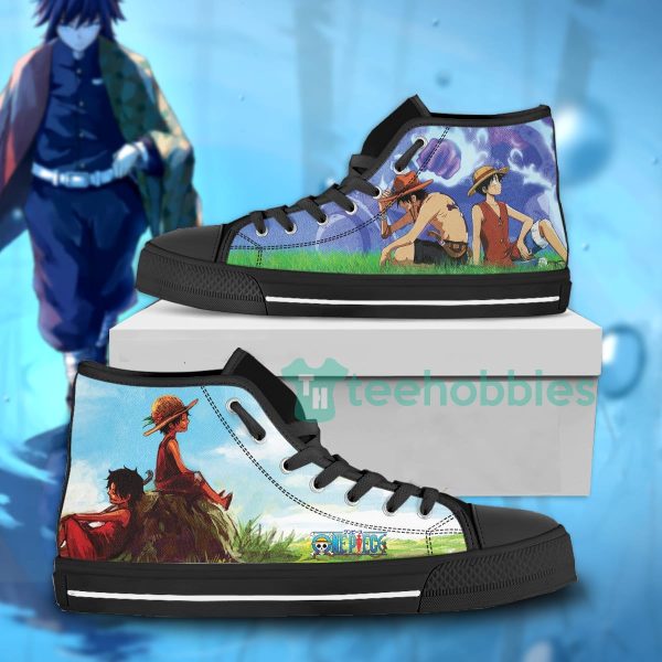 monkey d. luffy and sabo high top shoes custom one piece anime fans 1 OzxLL 600x600px Monkey D. Luffy And Sabo High Top Shoes Custom One Piece Anime Fans