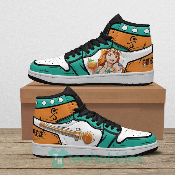 nami anime custom one piece air jordan hoghtop shoes 1 Fj67M 600x600px Nami Anime Custom One Piece Air Jordan Hoghtop Shoes