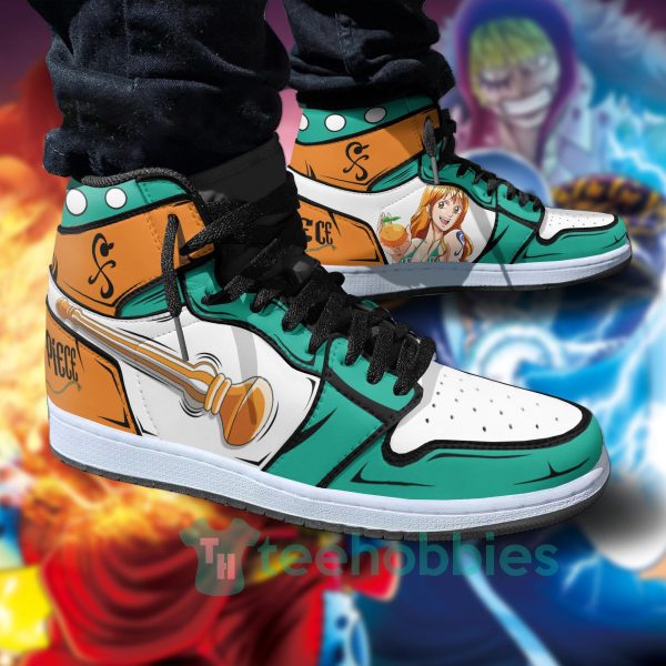 nami anime custom one piece air jordan hoghtop shoes 4 Vz9tC 600x600px Nami Anime Custom One Piece Air Jordan Hoghtop Shoes