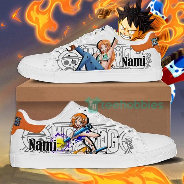 nami custom anime one piece fans skate shoes 1 BrN53 600x600px Nami Custom Anime One Piece Fans Skate Shoes
