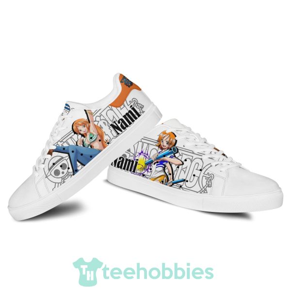 nami custom anime one piece fans skate shoes 3 PElji 600x600px Nami Custom Anime One Piece Fans Skate Shoes