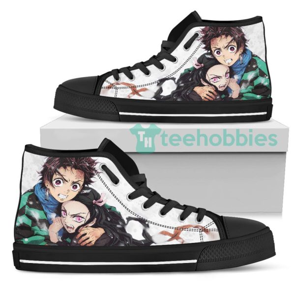 nezuko 26 tanjiro custom demon slayer anime high top shoes anime fan 1 dWz6S 600x600px Nezuko & Tanjiro Custom Demon Slayer Anime High Top Shoes Anime Fan