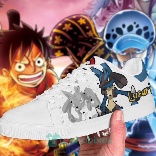 pokemon lucario custom anime skate shoes for men and women 2 S4rPR 600x600px Pokemon Lucario Custom Anime Skate Shoes For Men And Women