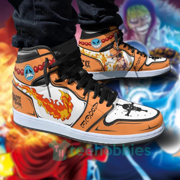 portgas d ace anime custom one piece air jordan hoghtop shoes 4 eE6HE 600x600px Portgas D Ace Anime Custom One Piece Air Jordan Hoghtop Shoes