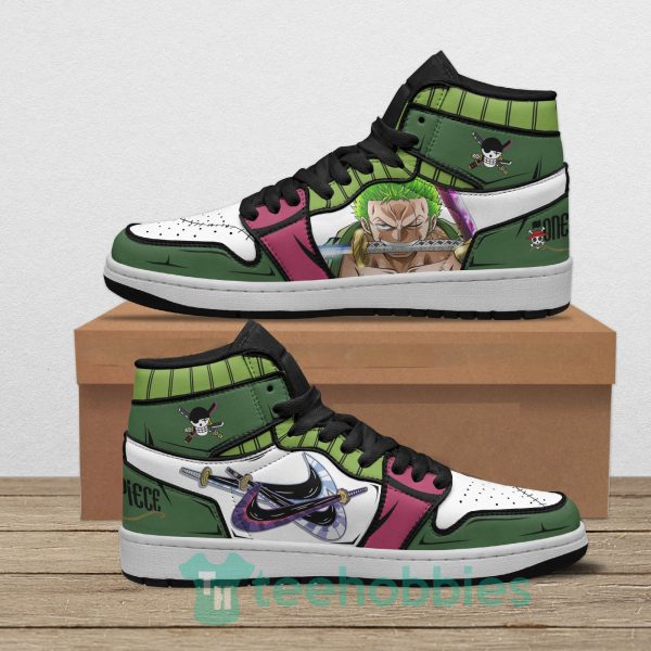 roronoa zoro anime custom one piece air jordan hoghtop shoes 1 x4FU3 600x600px Roronoa Zoro Anime Custom One Piece Air Jordan Hoghtop Shoes