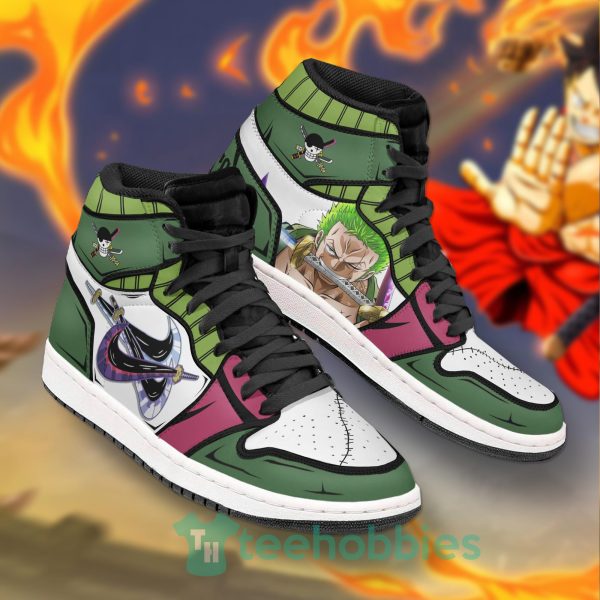 roronoa zoro anime custom one piece air jordan hoghtop shoes 2 yyfh3 600x600px Roronoa Zoro Anime Custom One Piece Air Jordan Hoghtop Shoes