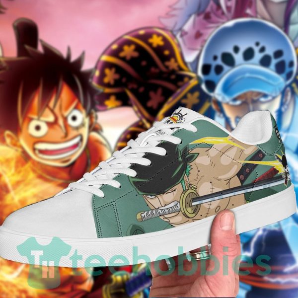 roronoa zoro one piece fans custom anime skate shoes 2 Vdbx1 600x600px Roronoa Zoro One Piece Fans Custom Anime Skate Shoes