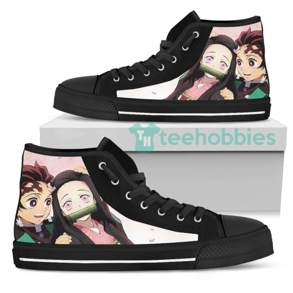 tanjiro and nezuko shoes custom demon slayer anime high top 1 DXJZb 600x600px Tanjiro and Nezuko Shoes Custom Demon Slayer Anime High Top