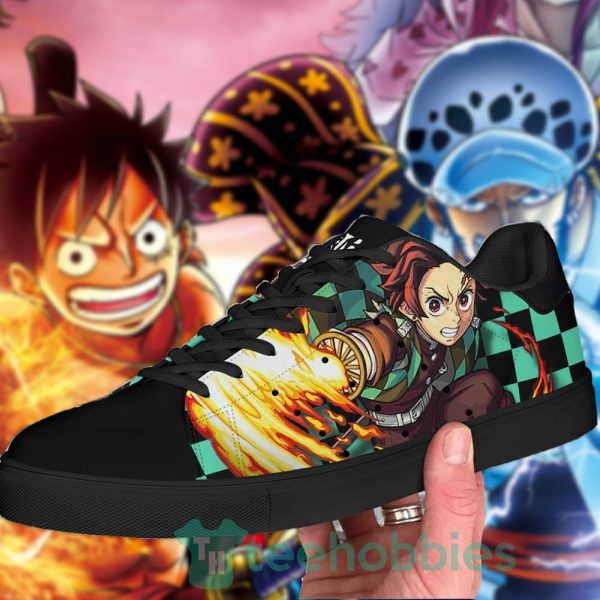 tanjiro sun 26 water breathing demon slayer anime skate shoes 1 uh2ci 600x600px Tanjiro Sun & Water Breathing Demon Slayer Anime Skate Shoes