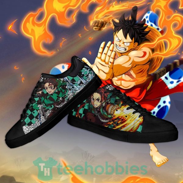 tanjiro sun 26 water breathing demon slayer anime skate shoes 2 j8lFU 600x600px Tanjiro Sun & Water Breathing Demon Slayer Anime Skate Shoes