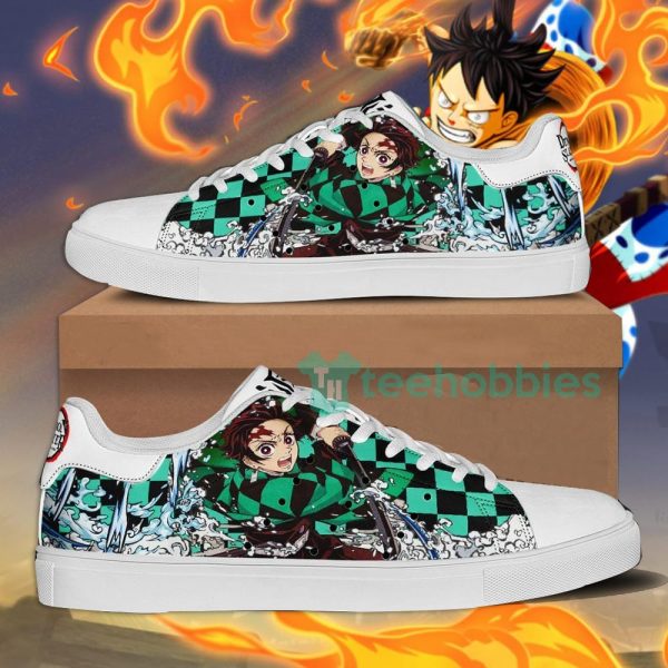 tanjiro water breathing custom anime demon slayer shoes 1 1IQlS 600x600px Tanjiro Water Breathing Custom Anime Demon Slayer Shoes