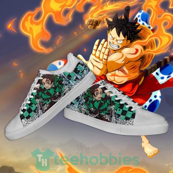 tanjiro water breathing custom anime demon slayer shoes 2 a1H3a 600x600px Tanjiro Water Breathing Custom Anime Demon Slayer Shoes