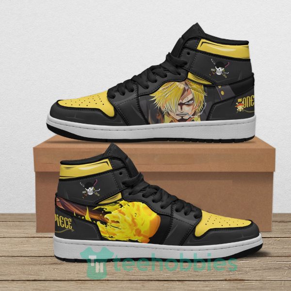 vinsmoke sanji anime custom one piece air jordan hoghtop shoes 1 hzOIa 600x600px Vinsmoke Sanji Anime Custom One Piece Air Jordan Hoghtop Shoes