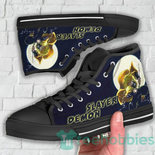 zenitsu custom demon slayer anime anime high top shoes 3 8Dlgr 600x600px Zenitsu Custom Demon Slayer Anime Anime High Top Shoes