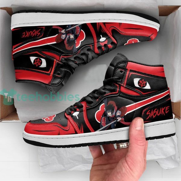 akatsuki sasuke sneakers naruto anime custom air jordan hightop shoes 4 p43RE 600x600px Akatsuki Sasuke Sneakers Naruto Anime Custom Air Jordan Hightop Shoes
