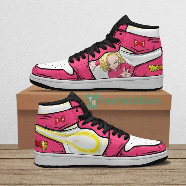 android 18 custom dragon ball super pink anime air jordan hightop shoes 1 KLBMi 600x600px Android 18 Custom Dragon Ball Super Pink Anime Air Jordan Hightop Shoes