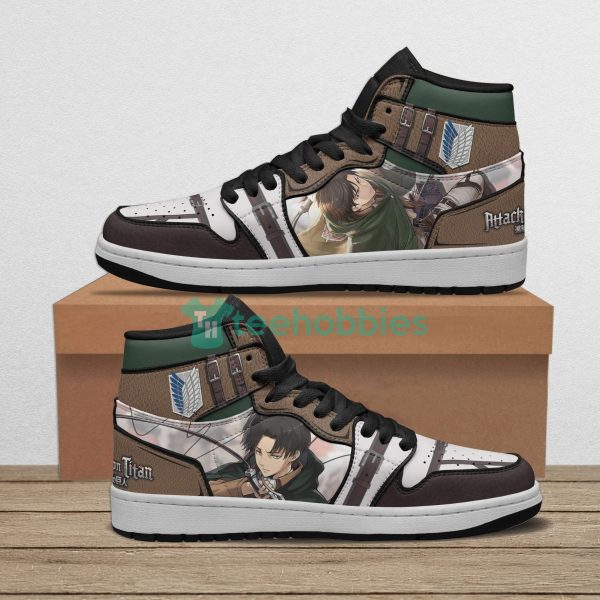 anime attack on titan levi ackerman air jordan hightop shoes 1 ERVKn 600x600px Anime Attack On Titan Levi Ackerman Air Jordan Hightop Shoes