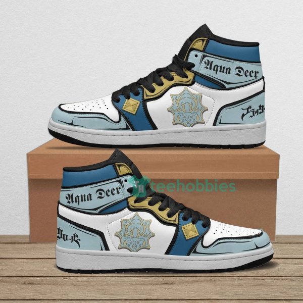 aqua deer custom black clover anime air jordan hightop shoes 1 igvM8 600x600px Aqua Deer Custom Black Clover Anime Air Jordan Hightop Shoes