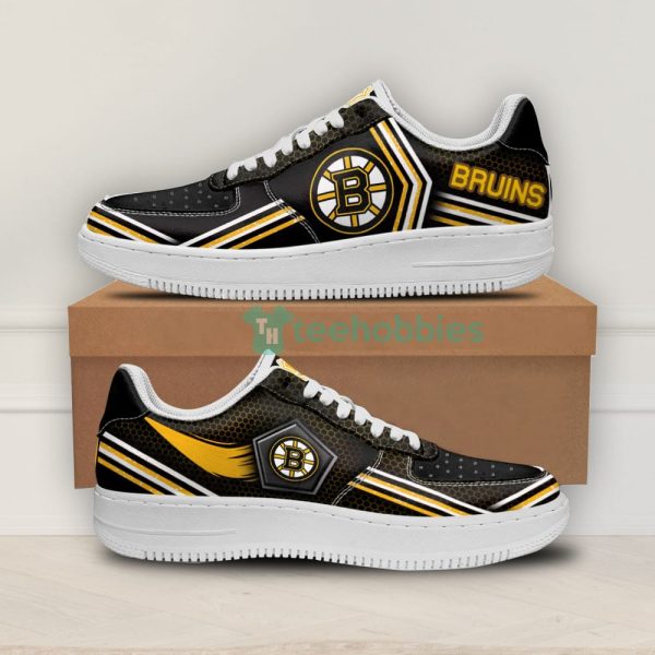 boston bruins logo and striped style air force shoes for fans 1 EXZKW 600x600px Boston Bruins Logo And Striped Style Air Force Shoes For Fans