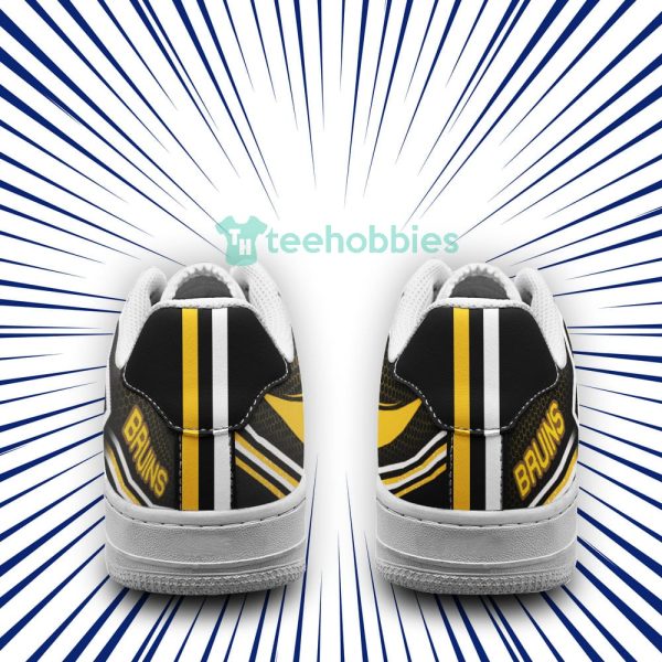 boston bruins logo and striped style air force shoes for fans 3 f4gMr 600x600px Boston Bruins Logo And Striped Style Air Force Shoes For Fans
