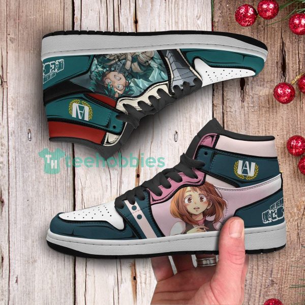 deku x ochako uraraka my hero academia anime air jordan hightop shoes 2 aMLft 600x600px Deku x Ochako Uraraka My Hero Academia Anime Air Jordan Hightop Shoes